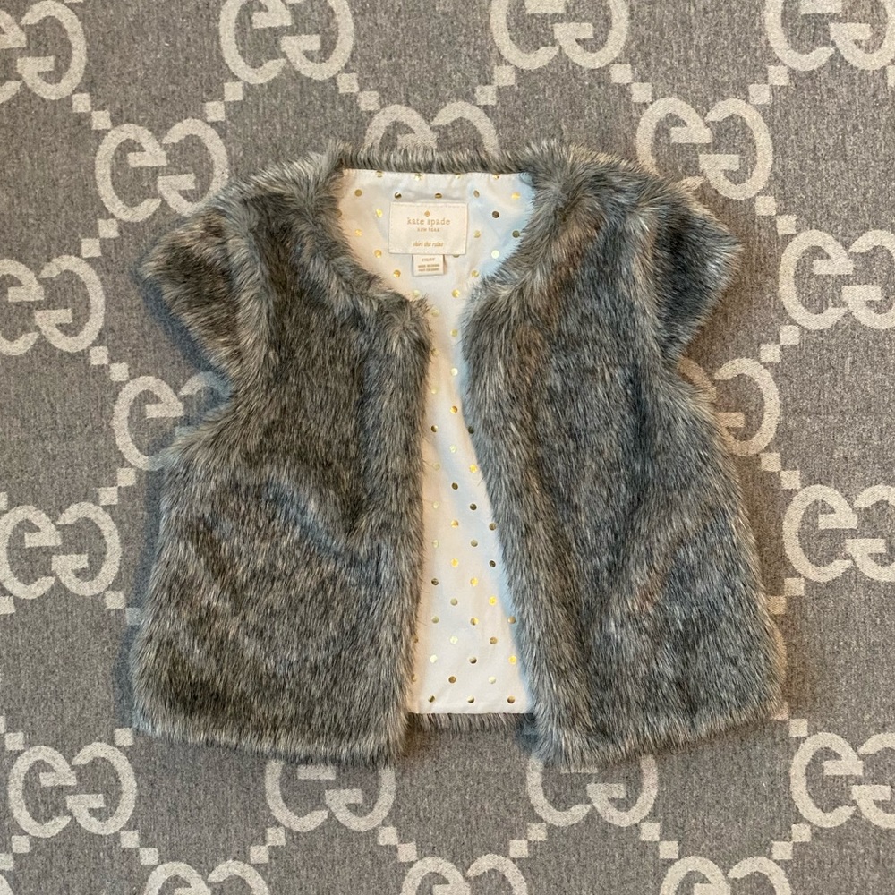 Kate Spade Girls Faux Fur Vest
